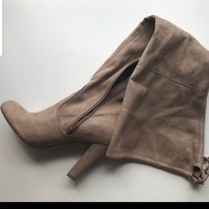 Tan thigh high boots